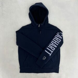 Carhartt Rain Defender Boy’s Size Medium Sweatshirt Hoodie Navy Blue Long Sleeve